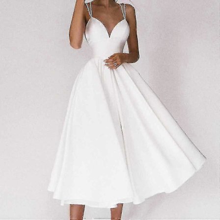 Elegant Gäst Bröllop Långa Festklänningar För Kvinnor Sommar Vit Sexig Slip Rygglös Bal Klänning Casual -DGJR