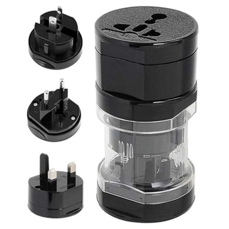 Universal Reseadapter för Alla Länder Svart