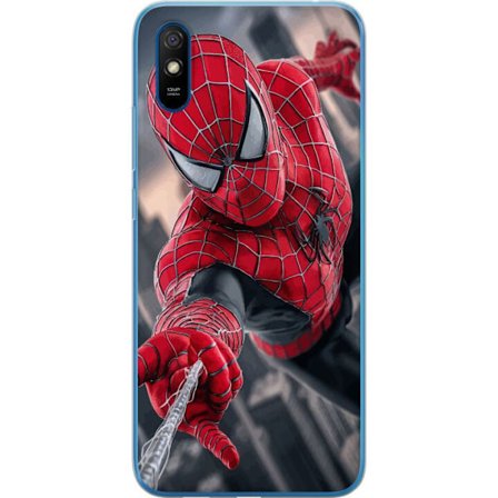 Kompatibel Mobilcover til Xiaomi Xiaomi Redmi 9AT Dynamisk Spider-Man-illustration i action-perspektiv, superheltetema med bevægelsesenergi og cinema