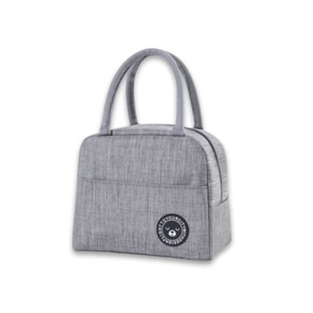 Unisex termisk lunsjryggsekk, vanntett, grått stoff (lett og varm lunsjbag)