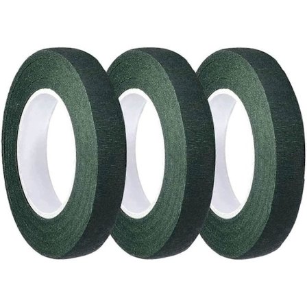 Förpackning med 3 gröna floristband 1/2 tum per 30m (Mörkgrön)