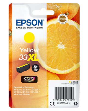 Epson 33XL - XL - gul - original - blekkpatron