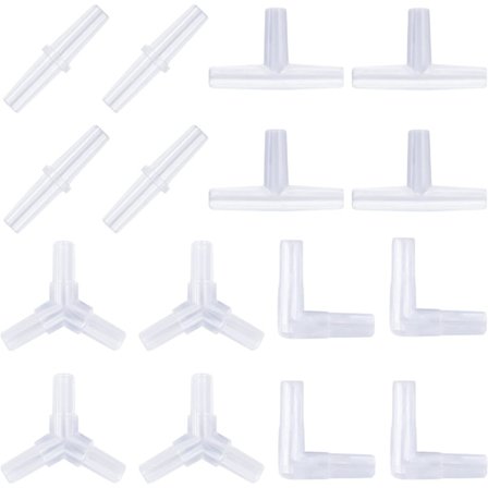 Akvarium Luftslangekoblinger Plast Inline Ventil, 40-Deler