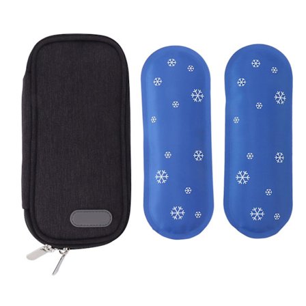 Insulin Kylväska med 2 Kylklampar Bärbar Medicinsk Kylare Isolerväska för Utomhusresor [DB] Typ 2