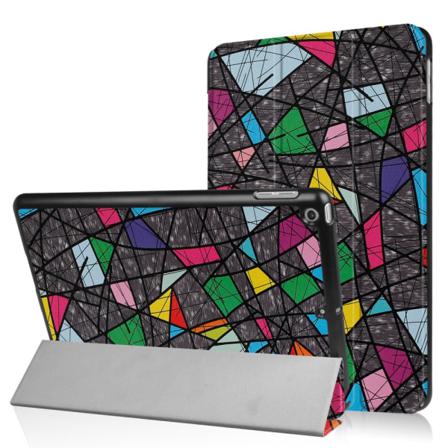 Ipad 9.7" (2017 / 2018) Slim Fit Tri-fold Fodral - Geometric Svart