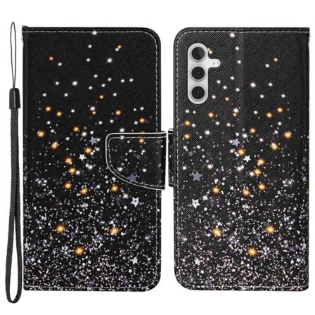 Wonderland Samsung Galaxy A14 Flip Etui - Shattered Stjerner Black