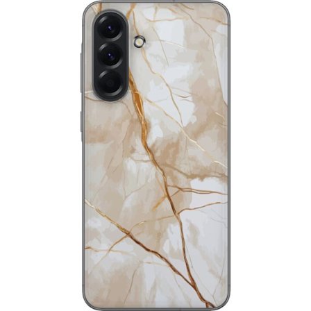 Kompatibel Mobilcover til Samsung Galaxy A56 Hvid marmor med guldfarvede årer, elegant og stilren design med en luksuriøs fornemmelse, perfekt til d