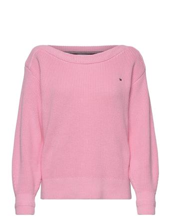 Boat Nk Sweater Cotton Rib Knit Villapaita Vaaleanpunainen Tommy Hilfiger