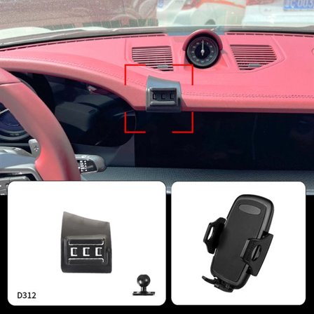 Mobilholder for Porsche 911 2019-2023 - Uten Boring, Komplett Monteringssett