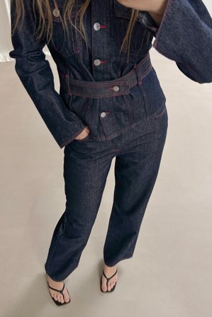 NA-KD Jean droit taille mi-haute - Jeans taille mi-haute - Bleu - EU 40