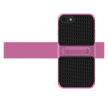 iPhone SE 2022 - FLOVEME Tyylikäs iskuja vaimentava hiilikuori Rosa