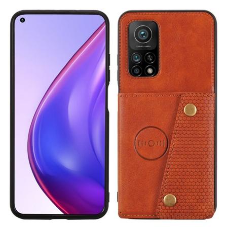 Smart Skal med Korthållare - Xiaomi Mi 10T Pro Ljusbrun