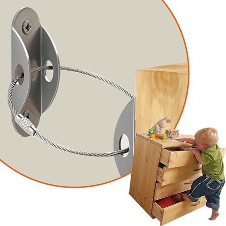 Kalusteiden kaatumisenestoankkurit vauvan turvaamiseen, metalliset seinäankkurit, päivitetyt turvalliset kalusteiden hihnat kiinnittävät kalusteet 