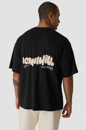 ICANIWILL - Everyday Oversized Cotton T-shirt Print Black - Herre - ICIW