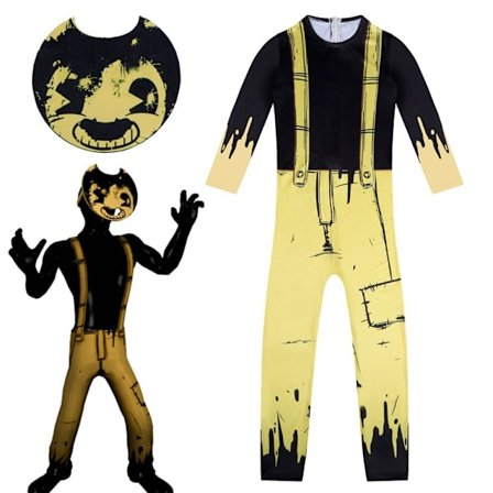 Bendy and the Ink Machine Barn Rollspelsdräkt Bodysuit Mask Rekvisita - Perfekt