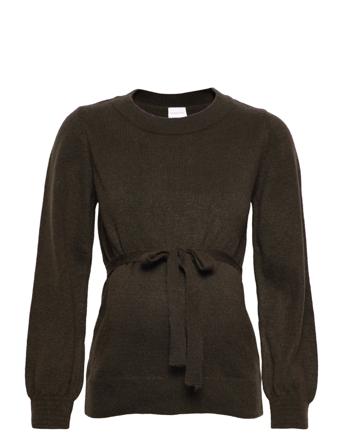 Mlnewanne L/S Knit Top A. Brown Mamalicious