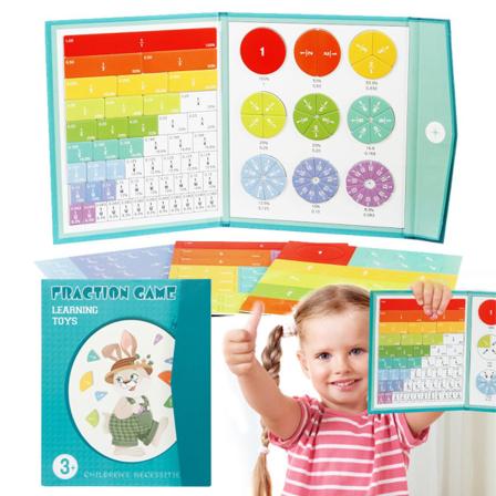 Barn Magnetisk Bråk Inlärning Matematik Leksaker Trä Bråkbok Set Läromedel Aritmetik Lärande Pedagogiska leksaker