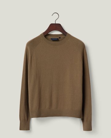 Lexington Tummanvihreä puuvilla-kashmir raglan-neulepusero