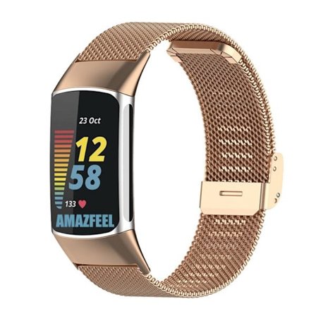 Milanese Mesh -rannekoru Fitbit Charge 6 -ruusukulta