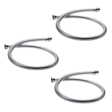 3x 80 cm fleksibel rustfri stål badeværelse bruser slange