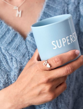 Design Letters Ring A-Z Silver - Silver - ONE SIZE