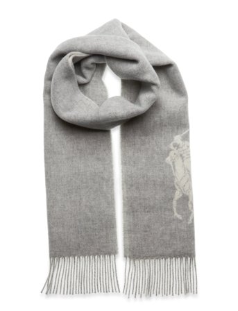 Big Pony Wool Scarf Grey Polo Ralph Lauren
