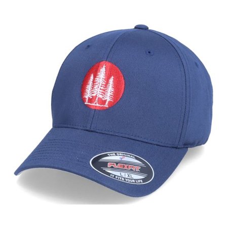 Iconic - Blå flexfit Keps - Pine Tree Logo Navy Flexfit @ Hatstore