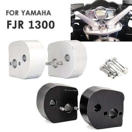 For Yamaha FJR1300 FJR 1300 2006-2020 25.4mm 1" Styreforhøyer Feste CNC Billet Aluminium Motorsykkel Tilbehør - Sølvfarge