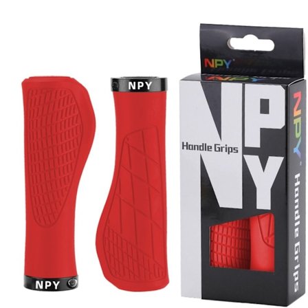 Lukittava kumikahvaholkki polkupyörän ohjaustangon kahva PUNAINEN