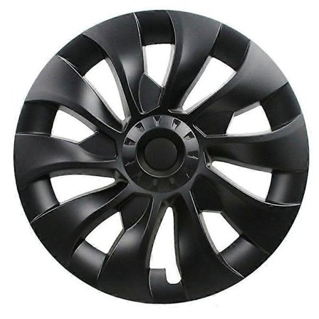 Hjulkapsel 18 tommer, Navkapsel fuld til Tesla Model 3 - Mat Sort (Venstre)