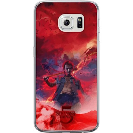 Kompatibel Gennemsigtig cover til Samsung Galaxy S6 edge Episk Stranger Things motiv med rød torden mørk energi og intens dramatik sci-fi og fantasy