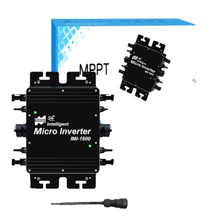 Solarmikroinverter, 1600W effektutgång, WiFi-övervakning,1600W, AC 230V, DC 22-50V