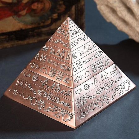 Vintage egyptisk metallpyramide askebeger dekorasjon