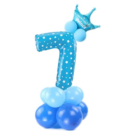 Ballongset Siffra Stående Blå "0-9" Siffra 7 - Partyninja.se