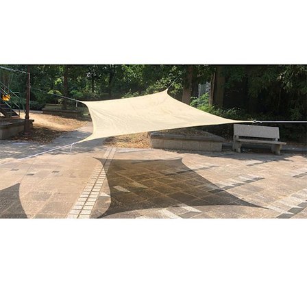 Beige Rektangulær Solseil Solseil 2 x 3m Vanntett, 98% UV-beskyttelse med Vindtett Pustende, for Baldakin for Pergola Terrasse Balkong Hage