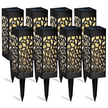 Trädgårdssollampa, 8-delad utomhus trädgårdssollampa, vattentät