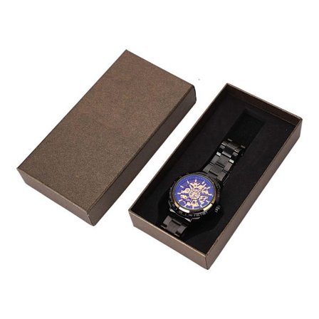 FORSINING Automatisk Mekanisk Vattentät Herrklocka i Rostfritt Stål Guld