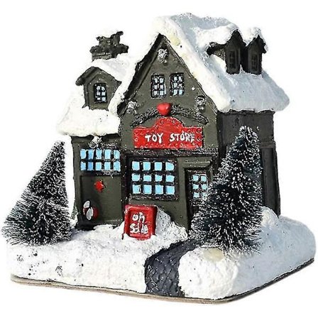 Julepynt i træ med LED-lys, indendørs, i harpiks (c, stil) Bd