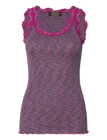 Silk Top W/ Lace T-shirts & Tops Sleeveless Rosa Rosemunde*Betinget Tilbud