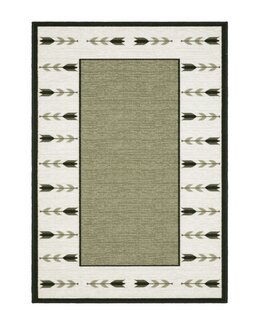 Matta med tryckt motiv Tulpan Grön - 160x230 cm - KM Carpets