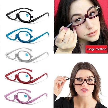 Makeup Briller med Forstørrelse Roterende Makeup Læsebriller Anti Blåt Lys Briller (FMY)