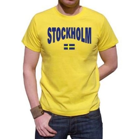 Stockholm Gul T-shirt med Svensk Flagga