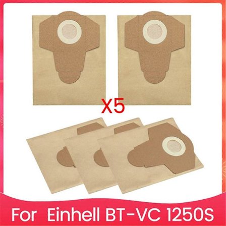 5 st 20L dammsugarpåsar för Einhell våt- och torrdammsugare för BT-VC 1250S/INOX 1250S reservdelar Rep