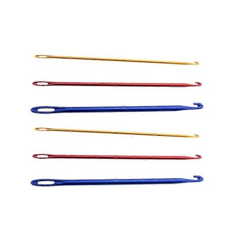 6 stk. hæklenåle med huller metal hæklenåle strikning