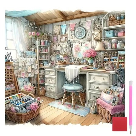 Diamond Painting Kits til Voksne, Livslandskab Diamond Art Kits til Begyndere, DIY Fuld Drill Rhinestone Diamond Dots Maleri Kunsthåndværk til 