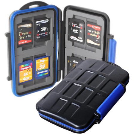 Memory Card Holder, SD-kort Holder, Opbevaringstaske til Hukommelseskort, Vandtæt og Stødsikker, Blød Gummi Indvendig for Stødmodstand, til SD-kort