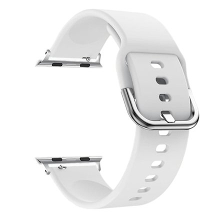 Apple Watch (45mm) yksinkertainen silikoninen ranneke - Valkoinen