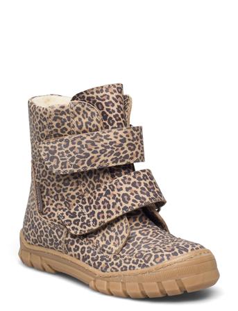 Boots - Flat - With Velcro Talvikengät Tarroilla Monivärinen/Kuvioitu ANGULUS