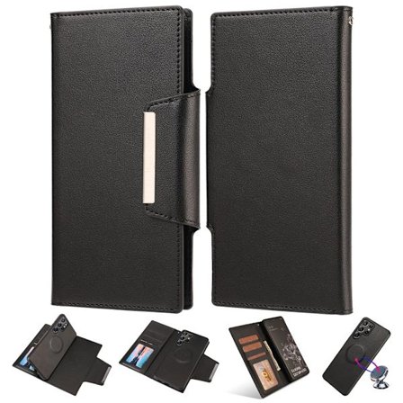 SKALO Samsung S23 Ultra DOLIZMA 2 i 1 magnetisk pungetui - Sort