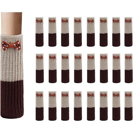 Skridsikre stolestrømper, 24 stk. elastiske skridsikre bomuldsstofmøbler